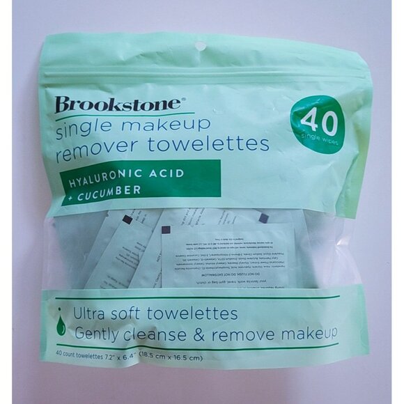 Brookstone Hyaluronic Acid + Cucumber Makeup Remover Towelettes – 40 Towelettes - Picture 5 of 6